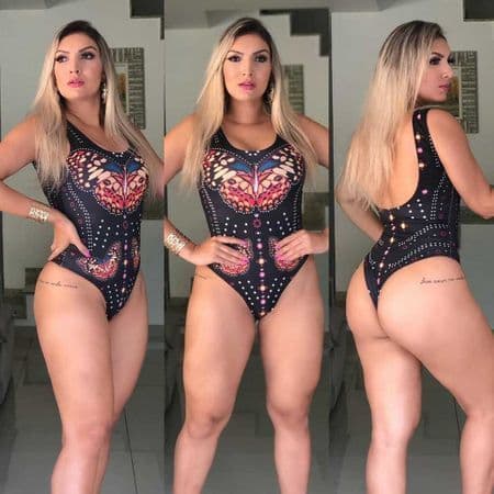 Body Maiô Feminino Suplex Estampados Cavado Modelo Elástico