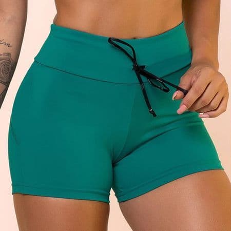 Short Liso com Cadarço Fitness em Suplex