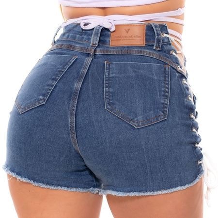 Shorts Jeans com Amarração Lateral