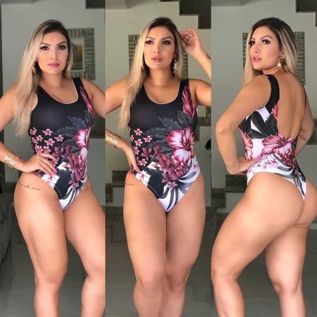 Body Maiô Feminino Suplex Estampados Cavado Modelo Elástico