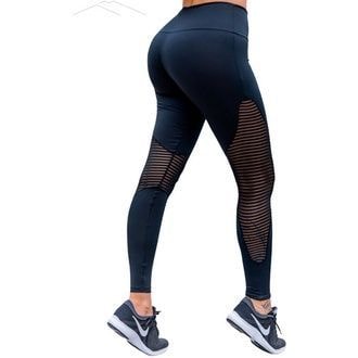 Calça Legging Cintura Alta com Tela de Poliamida