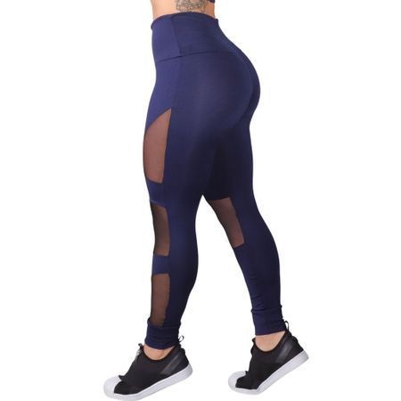 Kit 2 Calças Legging Fitness Suplex Grosso com Tule