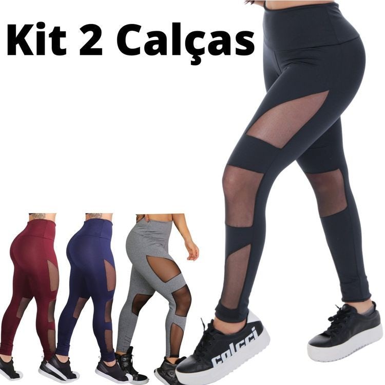 Kit Regata Feminina + Calça Legging Academia Fitness Grossa